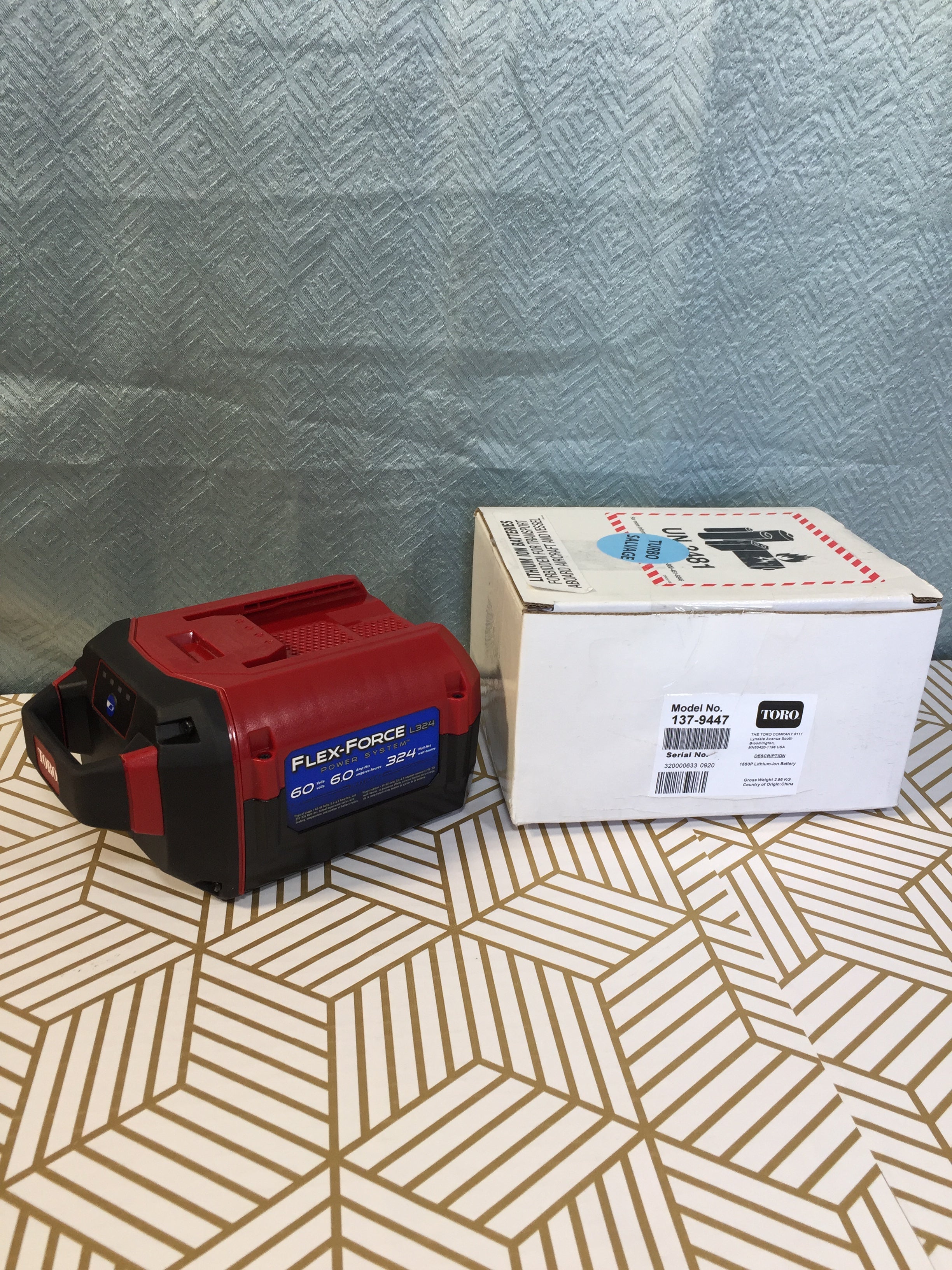 TORO Flex-Force Power System 60-Volt Max 6.0Ah Lithium-Ion Battery L324 (7665975165166)